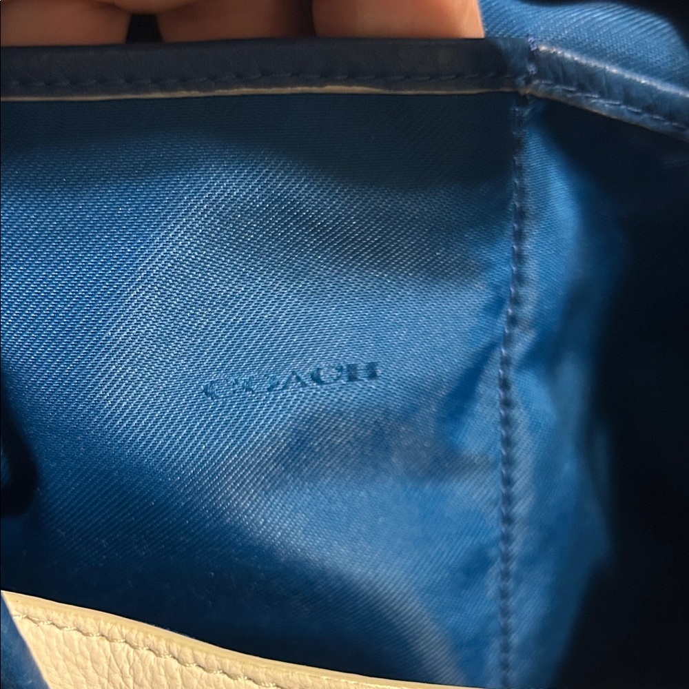 Coach Blue Denim purse with Carriage Design Coach Edie - Picture 13 of 13